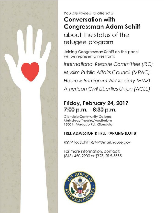 Board Chair to Join Panel with Rep. Adam Schiff on Refugees - SoCal